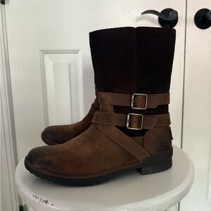UGG Waterproof Leather & Suede Mid-Calf Boots Brown Women’s 8 (EU 39)